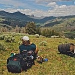 Resting Backpacker on Guided Backpacking Trip in Yellowstone